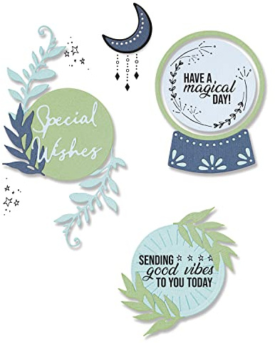 Sizzix Framelits Die Set 10PK w/7PK Stamps Special Wishes by Olivia Rose | 665940 | Chapter 3 2022, Multicolor, One Size