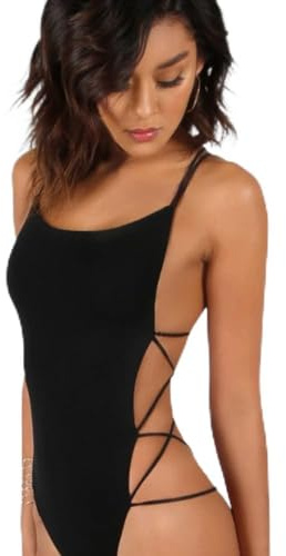 KOEMCY Body Donna Elegante Sexy Una Spalla Donna Tuta Aderente Bodysuit Basic Donna Pagliaccetto Elasticizzato Tinta Unita Casuale Jumpsuits Tops