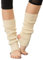 JK Home Femme Jambière Guêtres Fille Ballet Danse Yoga Bas Chausettes Tressé Tricot Ouverture Transversale Crème Blanc