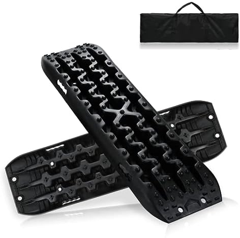Jopassy Placa de recuperación, 2 piezas con almohadilla de tracción almohadilla de oruga todoterreno con bolsa de almacenamiento placa de arena y nieve adecuada para camiones de vehículos