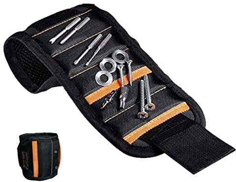 Magnetic Wrist Screw Holder,Magnetic Tool Wristband for Holding Screws Nails Drill Bits - Stocking Stuffers for Men, Wrist Magnet Tool for Dad, Father, Handyman, Electrician