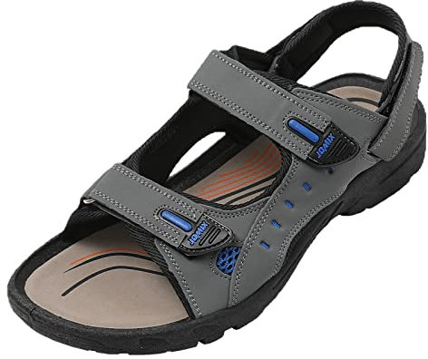 JOMIX Sandales Homme Sandales de Randonnée Sandales Homme d'été Chaussures de Marche Homme pour Extérieur Sport (Gris, 40)