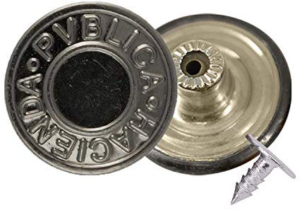 Trimming Shop 19 mm Ersatz-Jeansknöpfe, langlebiger Reißverschluß, kein Nähen, Niete für Jeans, Denims, Jacken, Röcke, Gunmetal, 10-teiliges Set