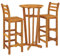 vidaXL Gartenbar Set 3-TLG., Gartenmöbel Bartisch 2 Barstühle, Stehtisch Barhocker für Garten Terrasse, Sitzgruppe Gartenset, Massivholz Akazie