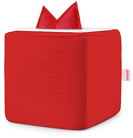 Cover für Toniebox, Schutzhülle mit Filzbezug für Tonie-Ohren, Rot, Staubschutz