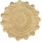 HAMID - Jute Teppich Runden, Medina, Teppich 100% Weiß und Natur, Jutefaser Handgewebt, Weicher Teppich und Hohe Festigkeit für Wohnzimmer, Esszimmer, Schlafzimmer, FlurTeppich - (120x120cm)