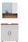 Vicco Badmöbel-Set Irma, Eiche/Weiß Hochglanz, 2 Teile, Unterschrank 60 cm