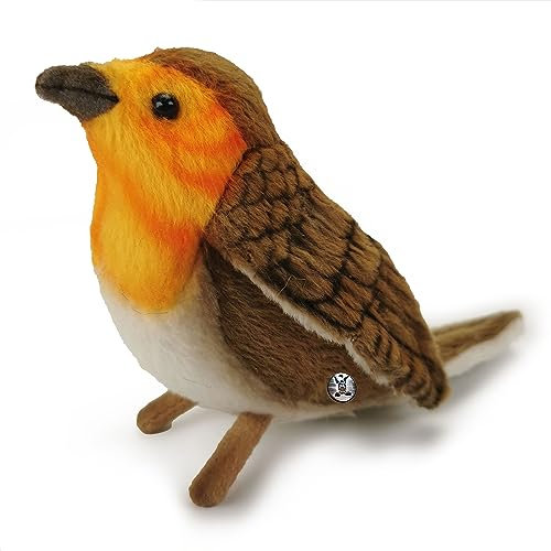 Kuscheltiere.biz Rotkehlchen Premium Plüschtier Meise Vogel Singvogel Dekotier QUERINDA