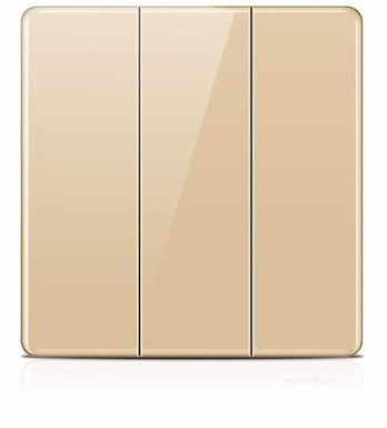 ZFQ Interruttore a pulsante a bilanciere grande a 2 vie, pannello da parete in vetro acrilico moderno, triplo interruttore elettrico della luce, 3 bande 2 vie, 16A 250V