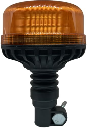 Genérico Rotativo LED Ámbar Homologado R65, Base Conexión DIN Universal para toma de Tractores, grúas o vehículos de transporte especial Señalización Advertencia