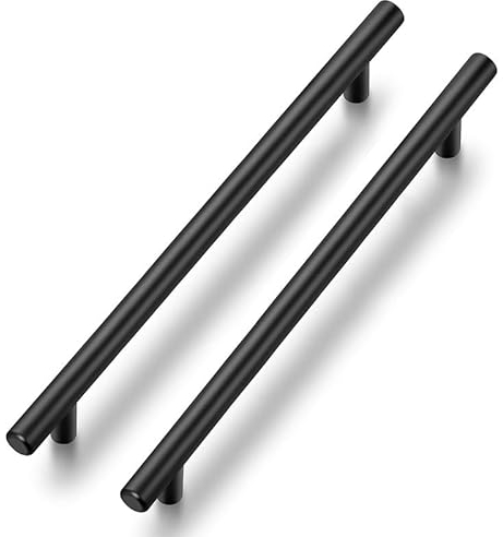 Ravinte 15 Stück Schwarz Möbelgriffe T Bar Griffe für Küchenschränke 192mm Lochzentrum Schrankgriffe Griffe Rostfreier Edelstahl Möbel Türgriffe