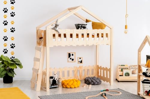 RC ROOM COLOREE for kids Hochbett aus Holz – 1-Sitzer/Hochbett für Kinder, Modell ZBA, 70 x 160 cm, mit Lattenrost