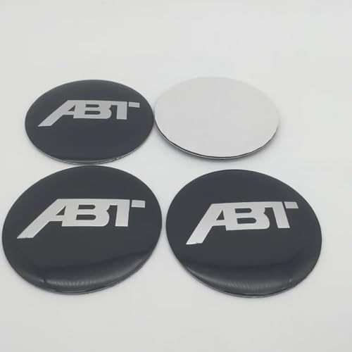 4 Stück 56mm Abzeichen-Aufkleber Radnabenkappen Radnaben-Zierkappen Aufkleber für ABT Anti Rost Autoteile dekorative Accessoires,A