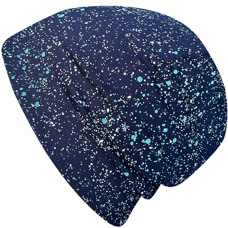 Wollhuhn Jungen/Mädchen Shorties Beanie/Beanie-Mütze/Kinder-Mütze Bequem Viele Motive Jersey Zweilagig Gefüttert Übergangszeiten (Öko-Stoffe/Bio) 2024202401 (Galaxy Blau, M)