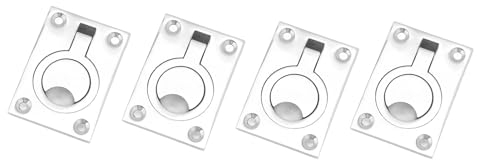 Flush Pull Ring Griffe, 4 Stück 63x44mm Boot Hatch Griff, 316 Edelstahl Square Hidden Recessed Hatch Locker Cabinet Handle, Boot Luke Verriegelung Kabinett Flush Lifting Ring Pull Handle
