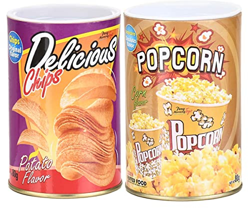 EHOTER Scherzartikel Kartoffelchips Schlange Neuheit Popcorn Schlange Trick Spielzeug Pop-up Snake Toy Frühlingsschlange April Narrtag Halloween Party Witze in Einer Dose Gag Geschenk Streich (A+B)