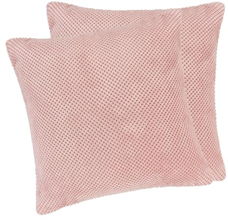 Moon - 2er Pack Kissenbezug mit Noppen Struktur - Kissenhülle in 40x40 cm - Zierkissenbezug Serie Piano - Rose