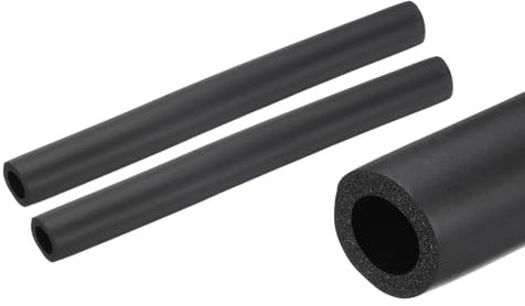 QUARKZMAN 2 x 25cm Rohrisolierung Schaumstoff, Durchmesser 16mm Isolierstärke 5mm Heizungsrohr Verkleidung für Fitnessgeräte, Rohre, Handhaben (Schwarz)