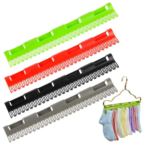 SMTelegance Sockentrockner 4 Stück Socken Aufhänger für Wäscheständer Sockenhalter Wäscheständer Kunststoff Winddicht Sockenhalter Socken Aufhänger für Socken Kleine Kleidung Unterwäsche (4 Farben)