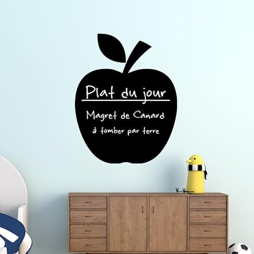 Ambiance Sticker Kreidetafel – Wandaufkleber, selbstklebend, abwischbar, Design Apfel, 20 x 15 cm