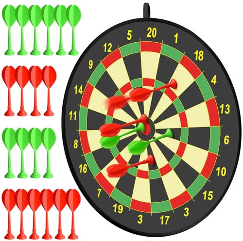 Doloowee 29 Zoll Dartscheibe Kinder 74cm, Kinder Spielzeug Doppelseitige Dartscheibe mit 8 Darts wurfspiel Kinder, Indoor Outdoor Spiele für für 3 4 5 6 7 8 9-12 Jahren Jungen Mädchen