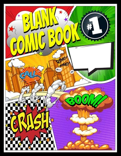 Blank Comic Book Volume 1: Create your own fun comic or manga stories, 20 different templates, 6 - 8 panels, for kids, teens and young adults (Creative Streak Series)