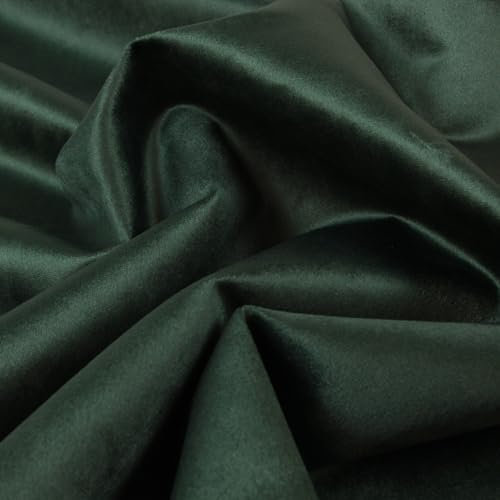 Stoff Meterware Lulin Samt - 1 Meter, Polsterstoff, Möbelbezugsstoff, Bezugsstoff, Möbelstoff, Stuhl, Sofa, Couch, 81 000 Scheuertouren (Dunkelgrün)