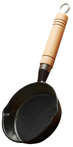 Gogogmee Iron Sauce Pot Mini Milk Warmer Pot with Lid Small Cast Iron Skillet Milk Pan for Induction Cooktops Easy Clean Compact