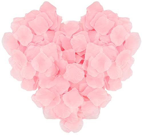 Criveple 1200 Pièces Pétales de Rose Artificielles, Pétale de Rose, Pétales en Soie de Rose pour Décoration de Mariage, Saint Valentin, Fête, Anniversaire