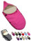 Fußsack für Babyschale [Winterfußsack] für Kinderautositz Gruppe 0+ und Kinderwagenschale 3-Punkt- und 5-Punkt-Gurtsystem universal Lammwolle Sitzauflage verstellbar (pink)