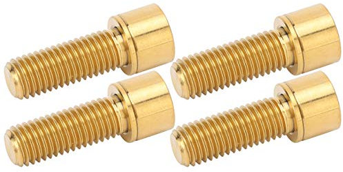 Phefop Lot de 4 vis de potence, vis à manivelle en alliage de titane, vis fixes, hexagonales, résistantes à la corrosion, haute ténacité, VTT, M7 x 20 mm (doré)