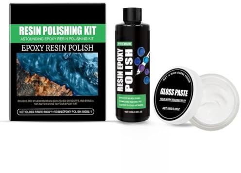 Kit de pulido de resina epoxi, 100 ml, compuesto de pulido de resina epoxi, kit de limpieza para acabados de alto brillo, ideal para arañazos de resina, manualidades de lijado, brillo de la superficie