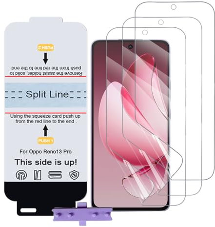 SLBESTLUC Film de protection pour smartphone pour Oppo Reno 13 F Pro/13 FS 5G, 3 pièces Transparent Film de Protection d'écran, TPU Film Hydrogel ecran de protection (Verre non tempérée)