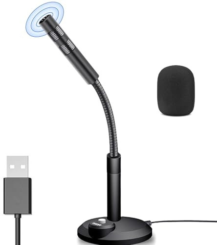 ICOUVA USB Microphone,Computer PC Mic,Plug and Play Desktop PC Laptop Microphone with Mute Button,USB Condenser Mic for Conferencing,Games,Chat,Podcasting