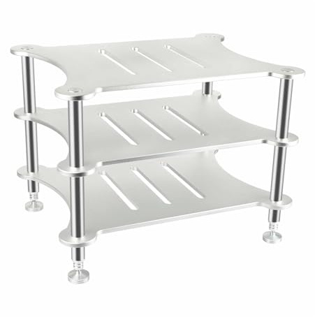 ZIHESY HiFi Rack Audio Regal Stabiler Metallrahmen Industriestil, Aluminium Halterungen Medienständer, für Wohnzimmer Schlafzimmer Arbeitszimmer