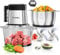 Picadora Eléctrica, Máquina picadora eléctrica de alimentos de 3 velocidades con 2 tazones y 2 juegos de cuchillas binivel, 400 W, para carne, verduras, frutas y frutos secos (FH1)