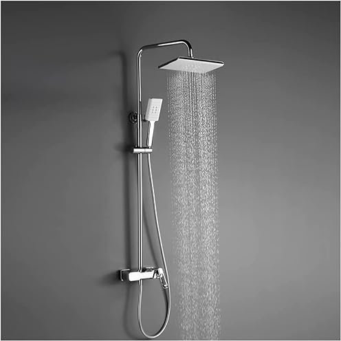 Doccia con Vasca da Doccia Set da Doccia Stet a Parete a Pioggia a Pioggia a Portata con Set di Doccia a spruzzo Portatile, Chrome