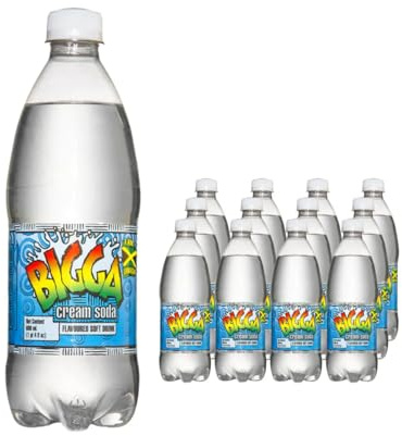 Africa Select Bigga Jamaican Cream Soda Fizzy Soft Drink, 600ml Bottles (Pack of 12)