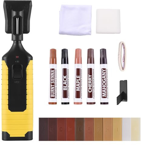 Aumotop Fliesenboden-Kratzer-Reparatur-Set, Einfache Bedienung, Möbel-Ausbesserungsmarker-Set für Fliesen, Bodenfarbe, Wandreparatur, 11-Farben-Wachs (Für Holz)