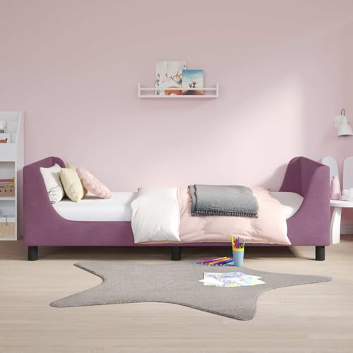 Mengtu Kinderbettgestell mit Kopfteil Lila 80 x 200 cm Samt Betten und Zubehör Model42010871