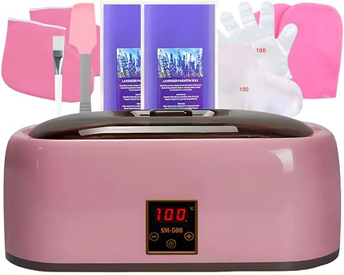 Bain de paraffine 4 l pour mains et pieds avec accessoires – Bain de cire de spa professionnel pour hydrater la peau et apaiser les articulations, idéal pour la maison et le salon