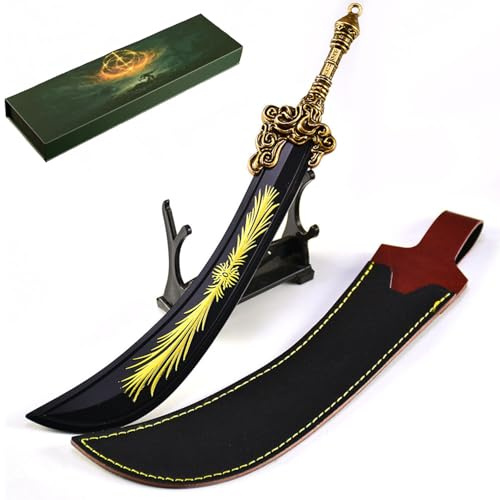 Wonsunte Elden Rings Starscourge Greatsword Replik 22 cm Metall Sammlerfigur mit Ständer, Spielmodell Display Statue, Gaming Schreibtisch Dekoration, Geschenk für Gamer