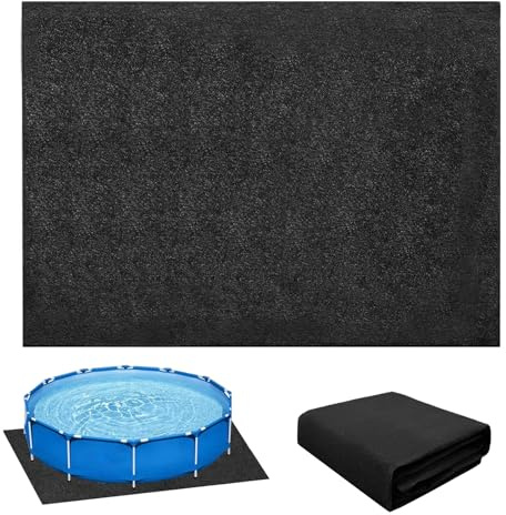 Kuabiz Tappetino Quadrato Antiscivolo per Piscina, Tappetini per Piscine in Feltro, Tappeto Protettivo per Piscina per Isolamento Termico, Piano per Piscina Fuori Terra (3 * 4M)