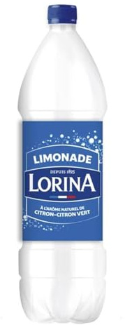 LORINA Limonade Artisanale à l'Arôme Naturel de Citron-Citron Vert - Bouteille en Plastique 1,25L - Boisson Gazeuse Rafraîchissante Fabriquée en France Depuis 1895 - Lot de 4