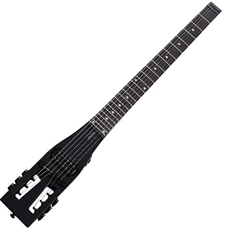Anygig E-Gitarre Practikal Tragbare Reise 82CM 1,6KG Schwarz Matt 25,5 Vollausschlag mit Gigbag Rechtshänder