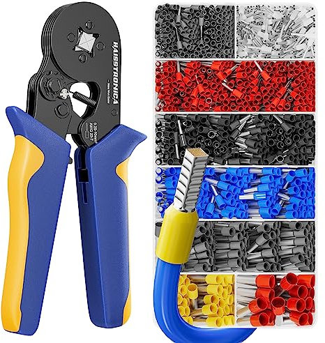 haisstronica Kit di crimpatura per ghiere 6-4 (AWG 23-7)-1200 pezzi puntali filo terminali terminali
