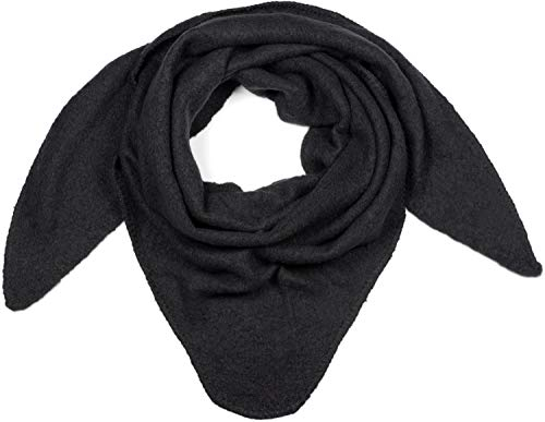 styleBREAKER Damen XXL Strick Dreieck Schal einfarbig leicht meliert, Dreiecktuch, Winter Schal warm weich, Tuch 01017128, Farbe:Schwarz
