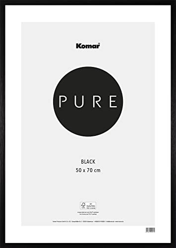 Komar Cadre Photo en Bois, Noir, 50 x 70 cm, avec Verre Acrylique Transparent