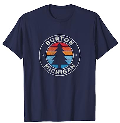Burton Michigan MI Vintage Graphic Retro 70er Jahre T-Shirt