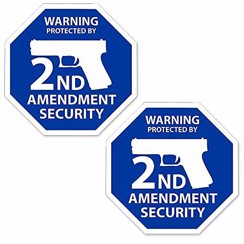 20 cm 2Stück Hochwertiger Autoaufkleber Sticker Decal UV&Waschanlagenfest 2ND Amendment Security Guns B99 Kinder Zimmer Schrank Deko